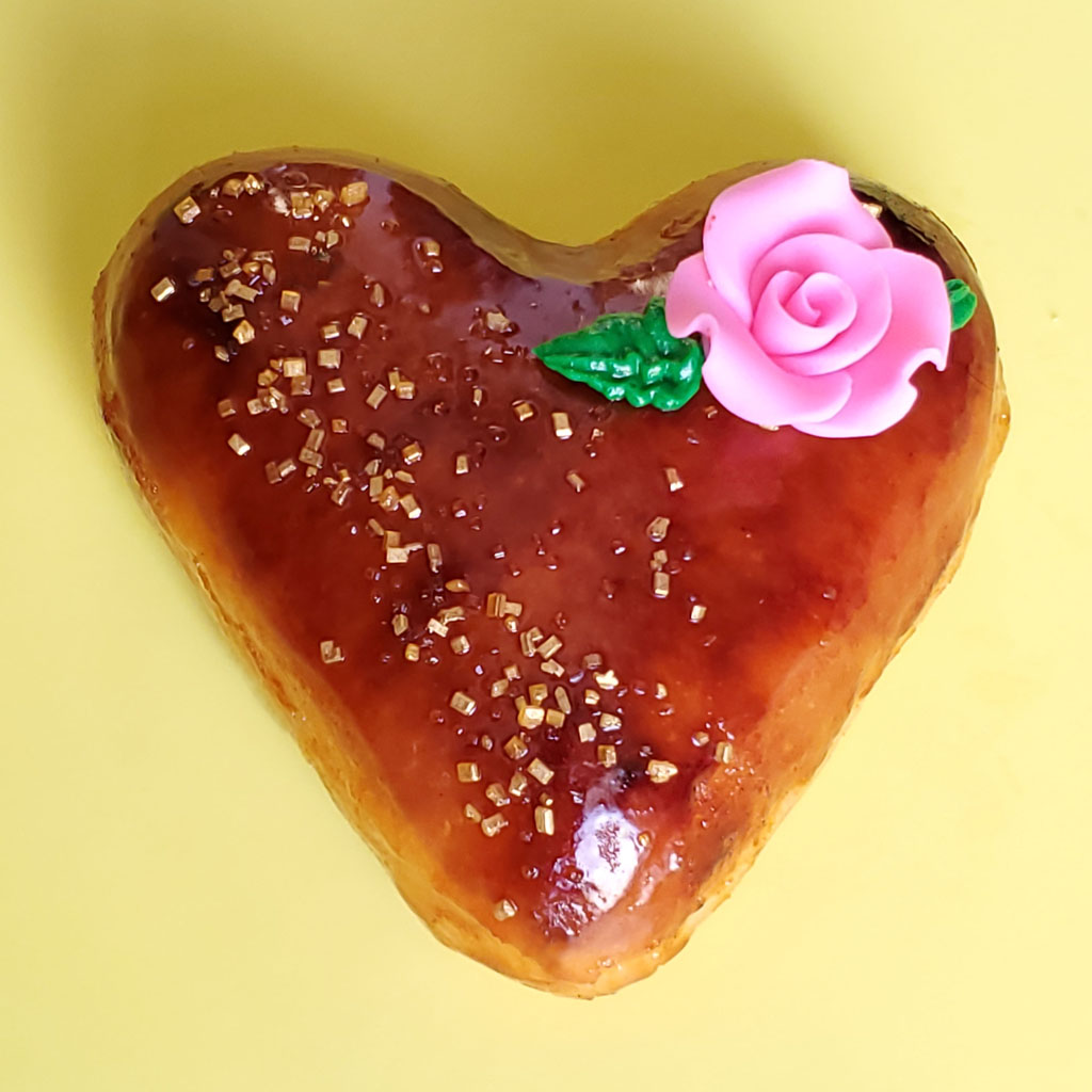 Valentine's Day Donuts – Heart Creme Brulee Donut – Jarams Donuts