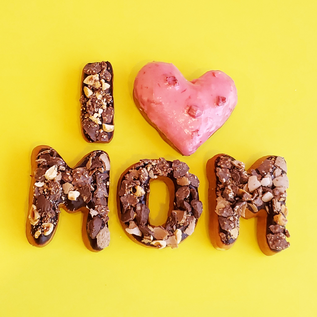 Mother's day donuts letter shape Candy topped