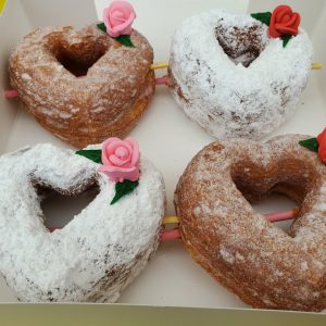 Valentines day gift, Valentines day donuts, Valentines day best gift. Valentines day gift near me, Croissant heart donuts, Heart Donuts, Heart gifts