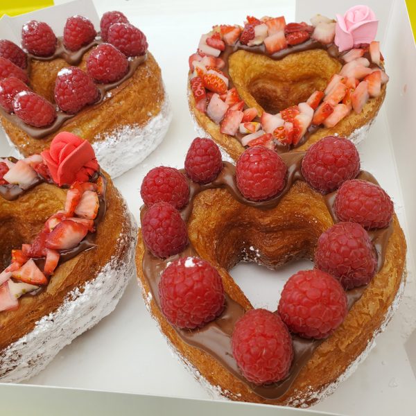 Valentines day gift, Valentines day donuts, Valentines day best gift. Valentines day gift near me, Croissant heart donuts, Heart Donuts, Heart gifts, love gift